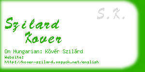 szilard kover business card