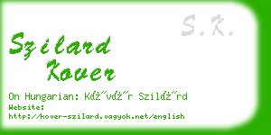 szilard kover business card